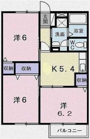 浜の宮駅 徒歩5分 2階の物件間取画像